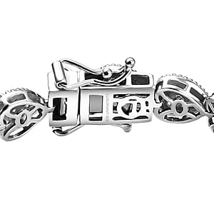  Luxuriant Lab Grown Diamond G-H SI 4.15 ctw Heartstrings Bracelet in Rhodium Over Sterling Silver (8.00 In)