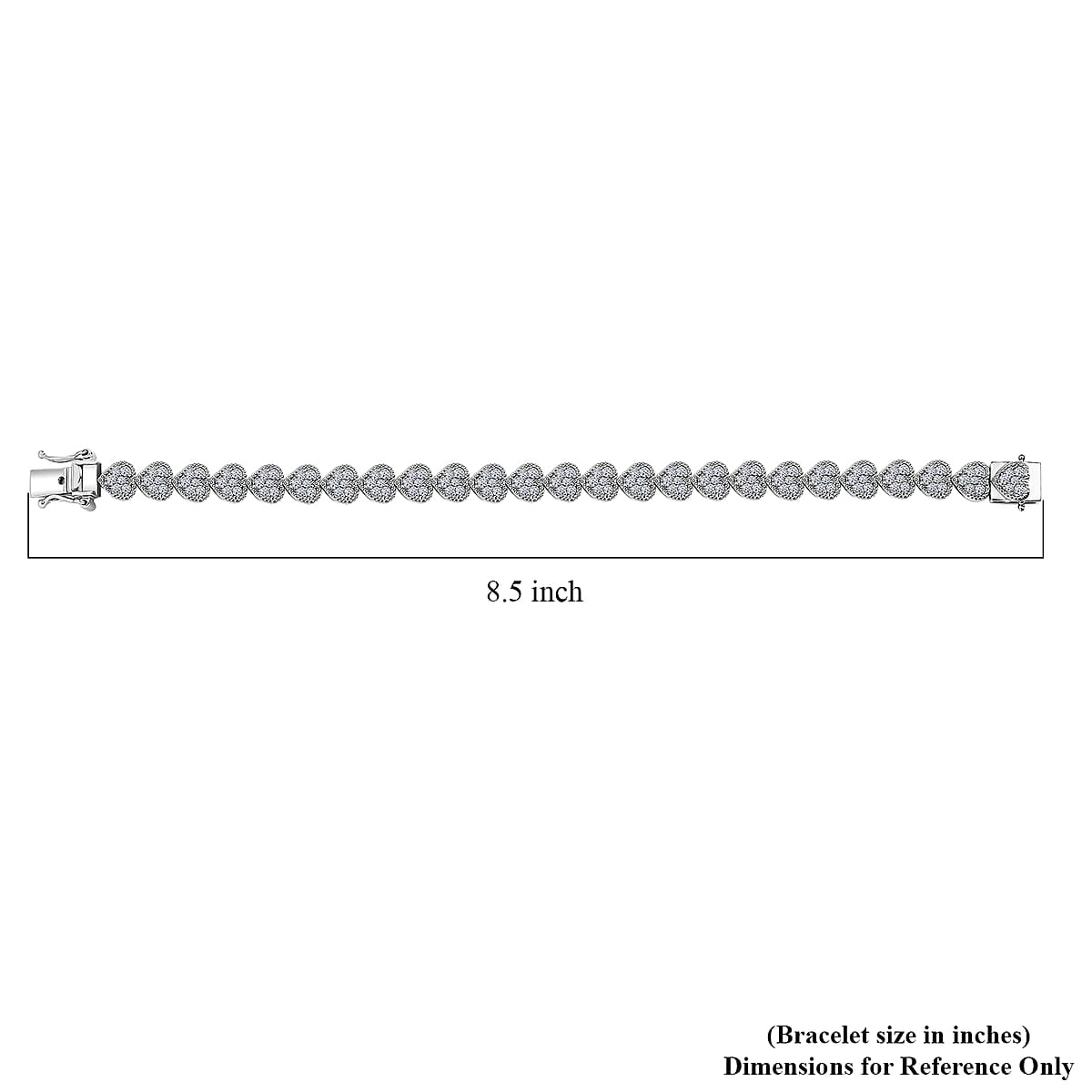 Doorbuster Luxuriant Lab Grown Diamond G-H SI 4.15 ctw Heartstrings Bracelet in Rhodium Over Sterling Silver (8.00 In) image number 4