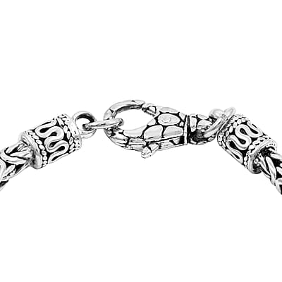 Bali Legacy Sterling Silver Byzantine Chain Bracelet (6.50 In) 26.5 Grams