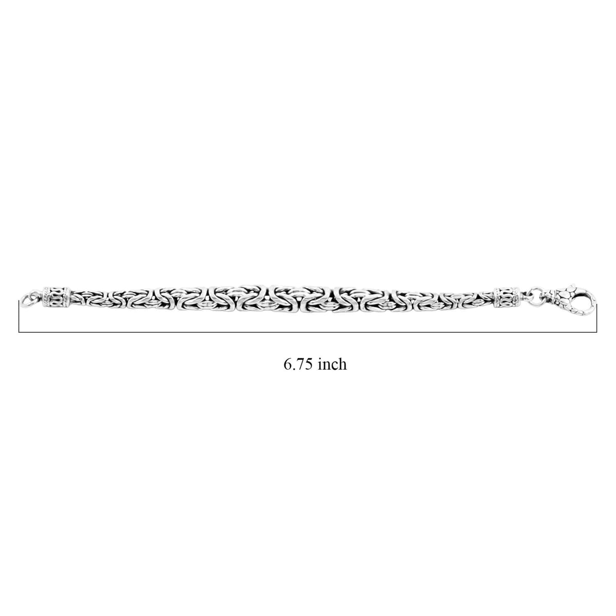 Bali Legacy Sterling Silver Byzantine Chain Bracelet (6.50 In) 26.5 Grams image number 5