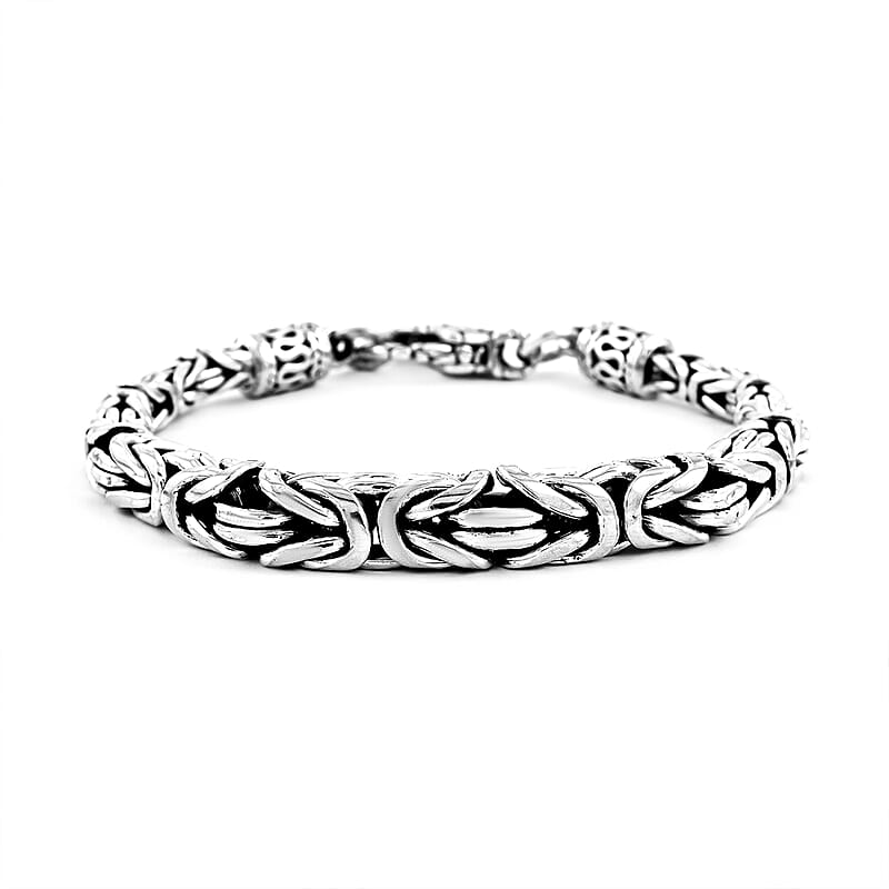 Bali Legacy Sterling Silver Byzantine Chain Bracelet (7.50 In) 30 Grams