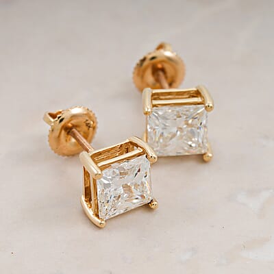 Luxuriant Lab Grown Diamond 3.00 ctw Stud Earrings in 14K Yellow Gold