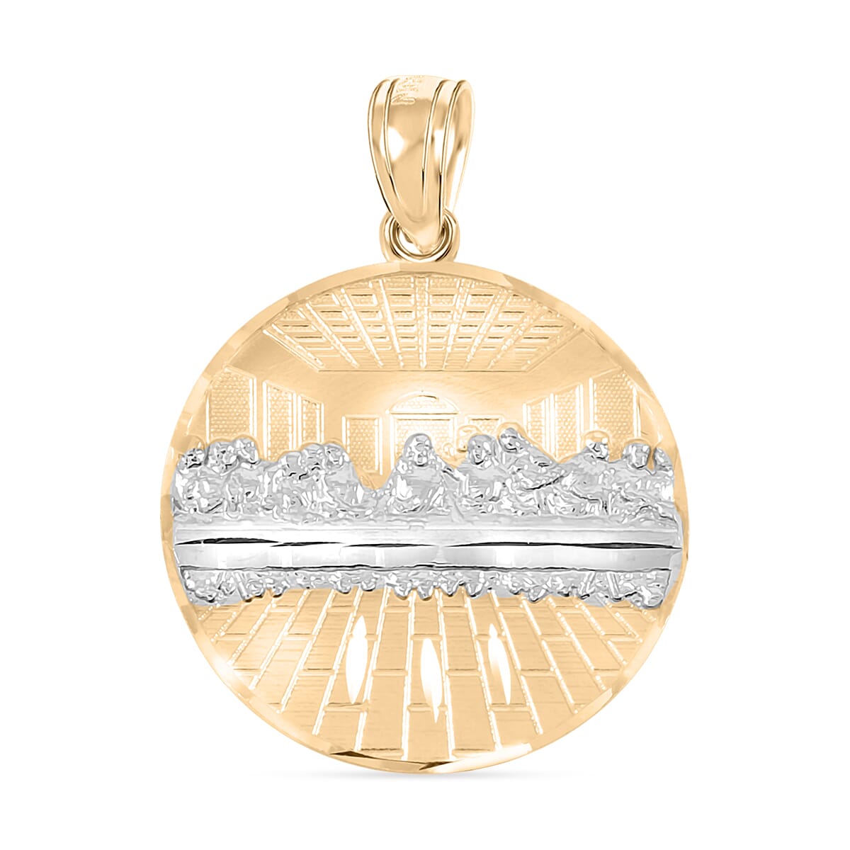 10K Yellow and White Gold Last Supper Pendant without Chain 1.95 Grams image number 0