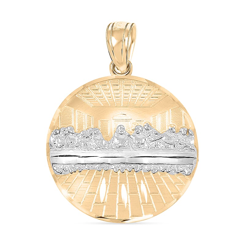 10K Yellow and White Gold Last Supper Pendant without Chain 1.95 Grams