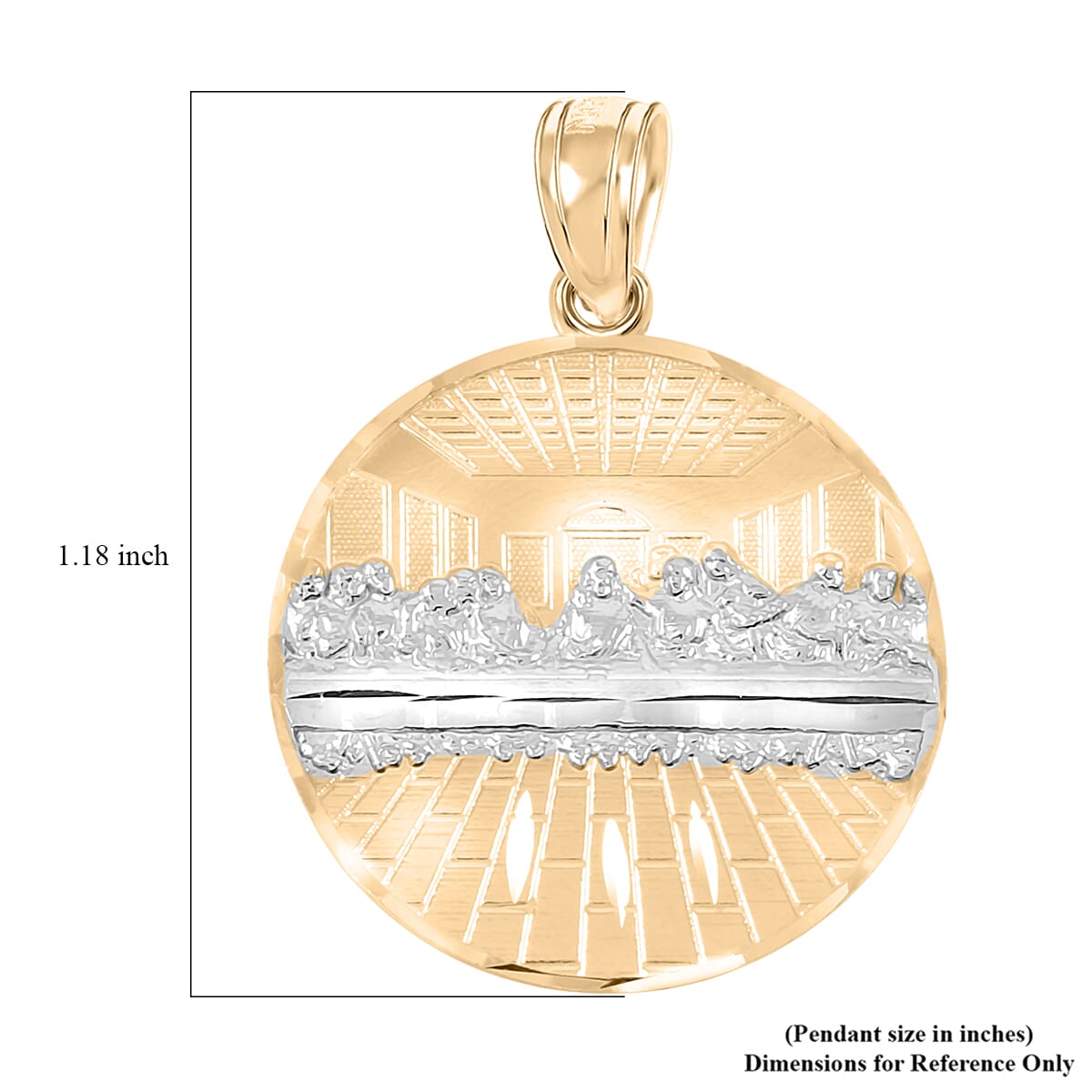 10K Yellow and White Gold Last Supper Pendant without Chain 1.95 Grams image number 4
