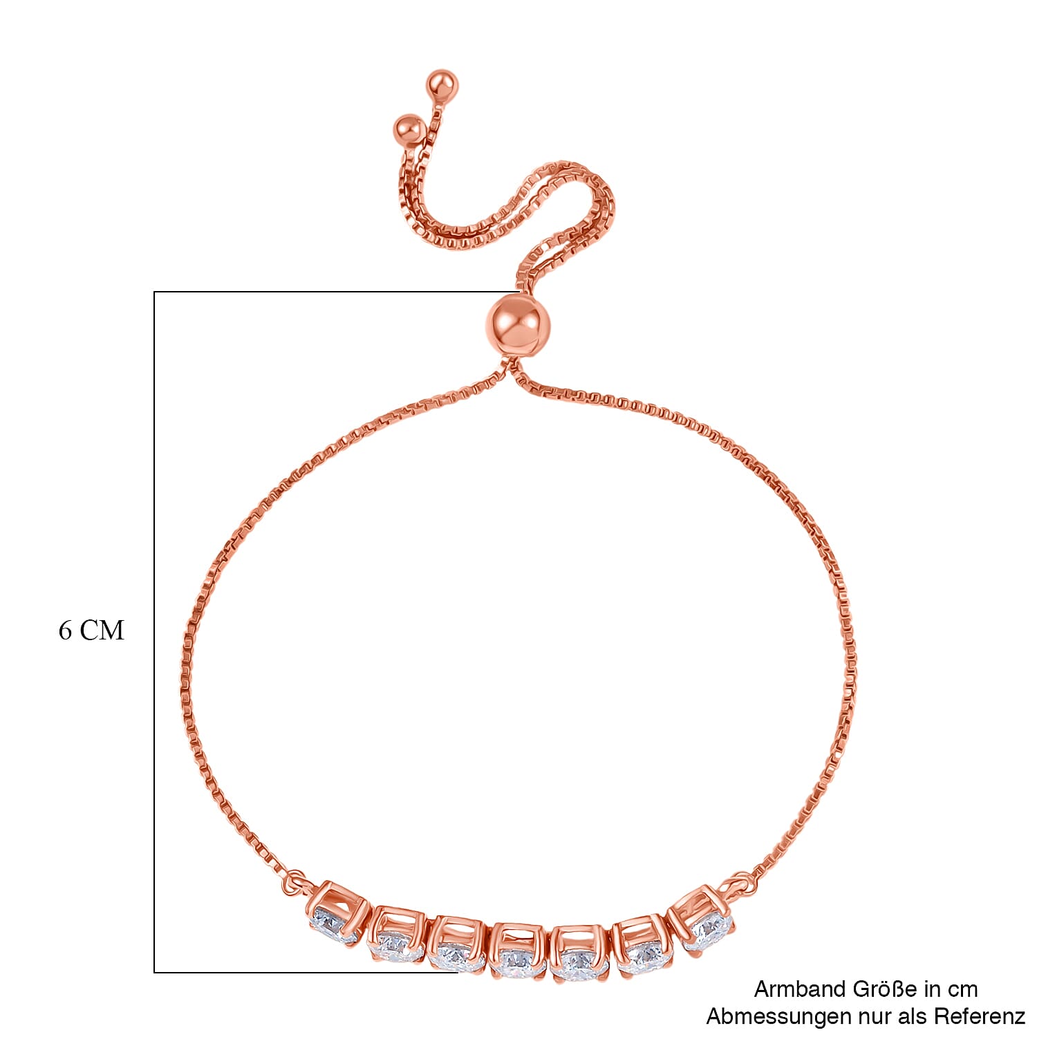 D'Joy Moissanite 3.35 ctw Bolo Bracelet in 18K Vermeil Rose Gold Over Sterling Silver