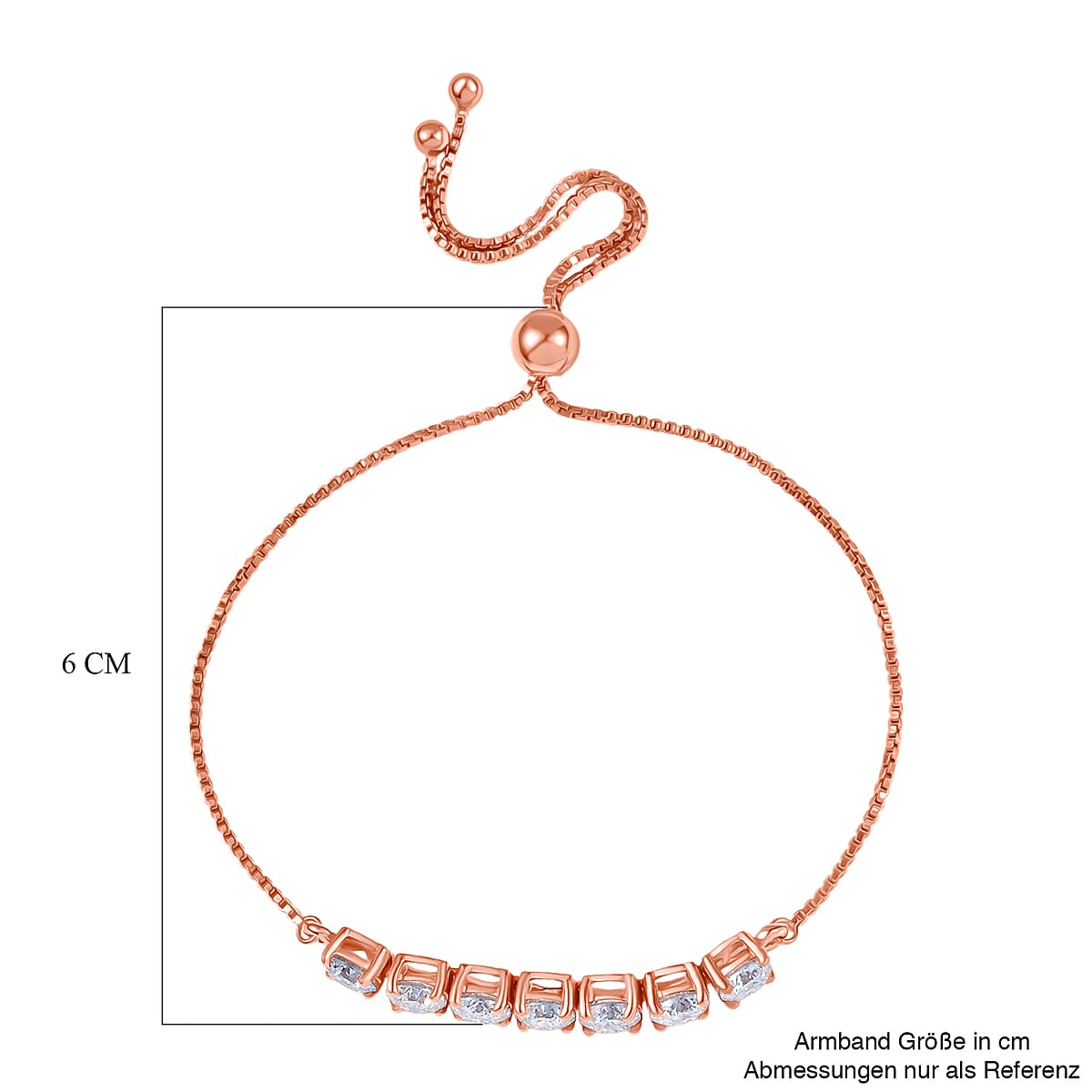 D'Joy Moissanite 3.35 ctw Bolo Bracelet in 18K Vermeil Rose Gold Over Sterling Silver image number 4