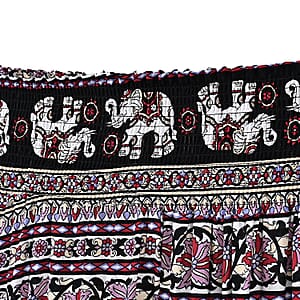 Tamsy Wine Elephant Harem Pant with 2 Pockets - One Size Fits Most