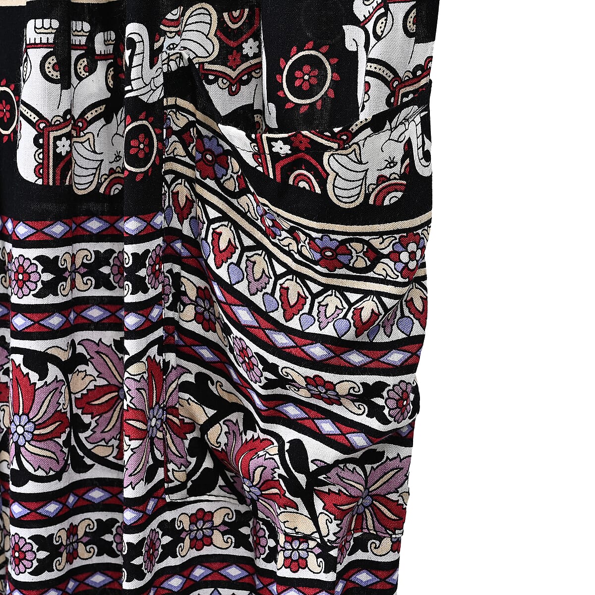 TLV Tamsy Wine Elephant Harem Pant with 2 Pockets - One Size Fits Most image number 3