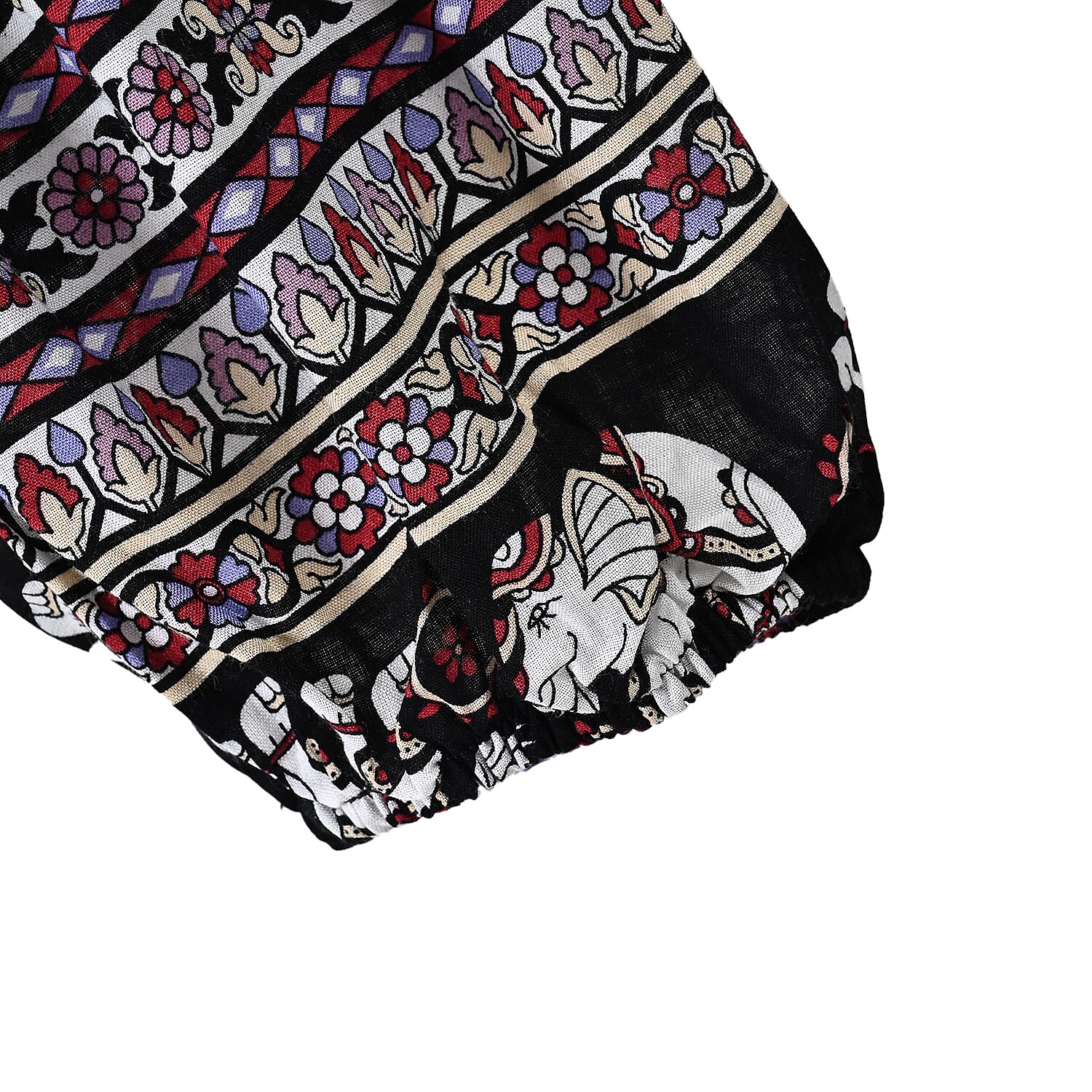 Tamsy Wine Elephant Harem Pant with 2 Pockets - One Size Fits Most