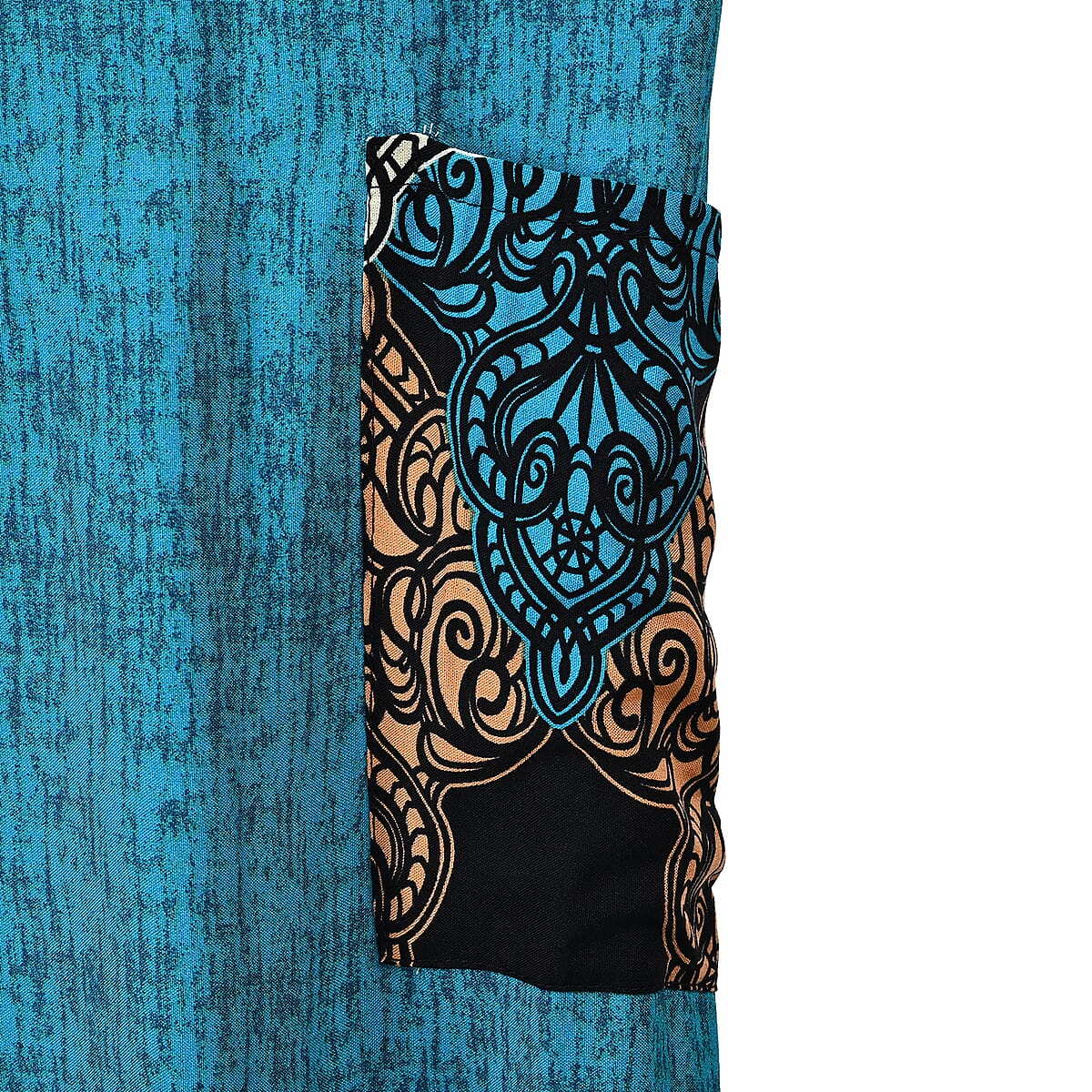 TLV Tamsy Blue Abstract Harem Pant with 2 Pockets - One Size Fits Most image number 3