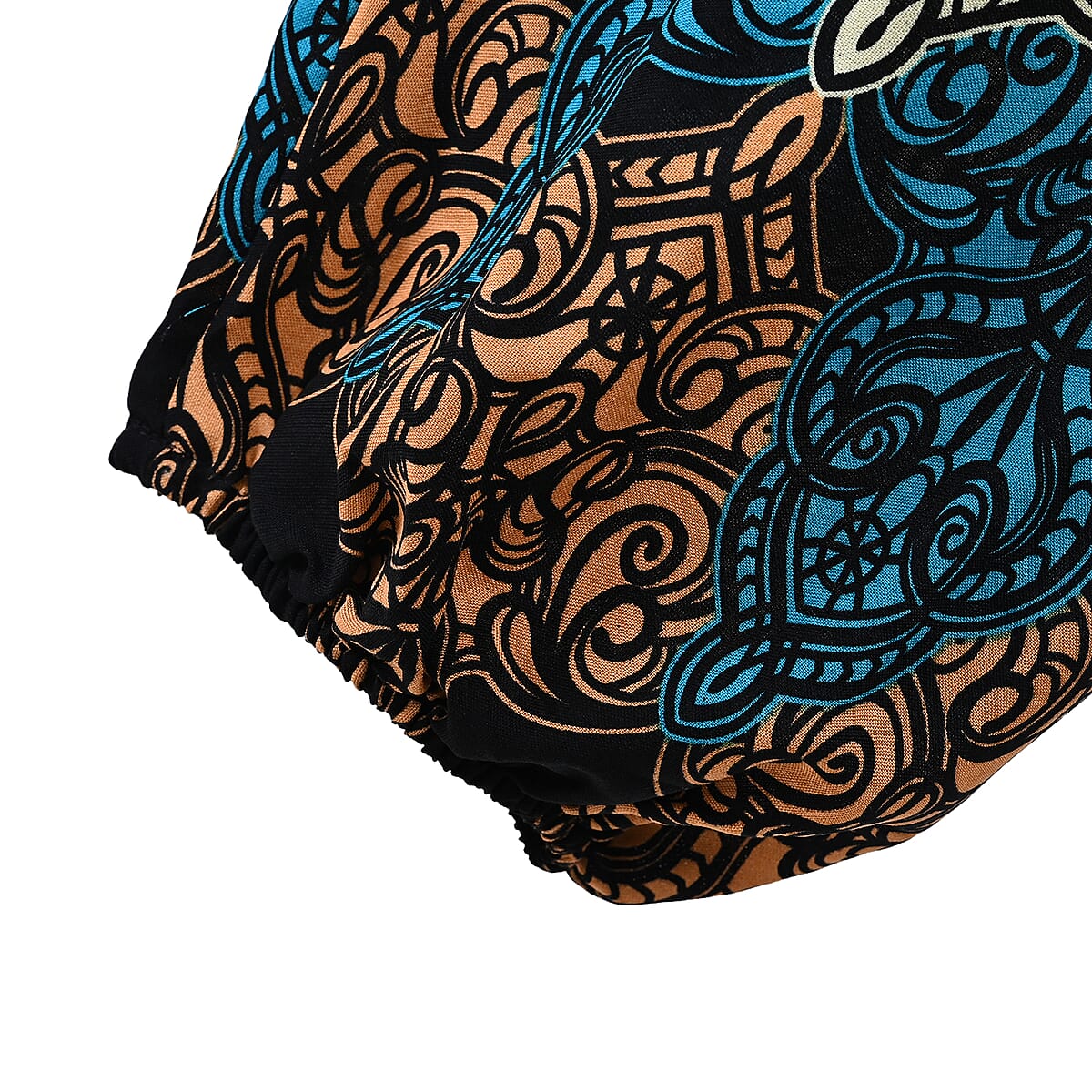TLV Tamsy Blue Abstract Harem Pant with 2 Pockets - One Size Fits Most image number 4