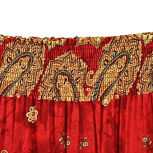Tamsy Red Paisley Harem Pant with 2 Pockets - One Size Fits Most