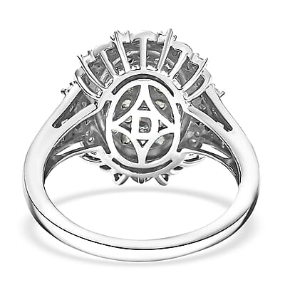 D'Joy Narsipatnam Alexandrite and Moissanite 1.35 ctw Vine & Bloom Ring in Rhodium Over Sterling Silver (Size 5.0)
