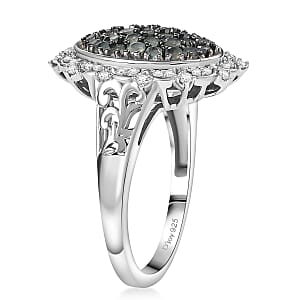 D'Joy Narsipatnam Alexandrite and Moissanite 1.35 ctw Vine & Bloom Ring in Rhodium Over Sterling Silver (Size 9.0)