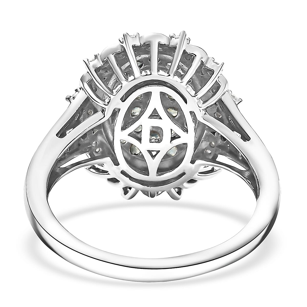 D'Joy Narsipatnam Alexandrite and Moissanite 1.35 ctw Vine & Bloom Ring in Rhodium Over Sterling Silver (Size 9.0) image number 4