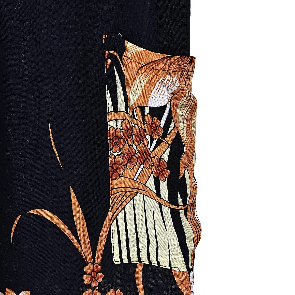 TLV Tamsy Navy Floral Harem Pant with 2 Pockets - One Size Fits Most image number 3