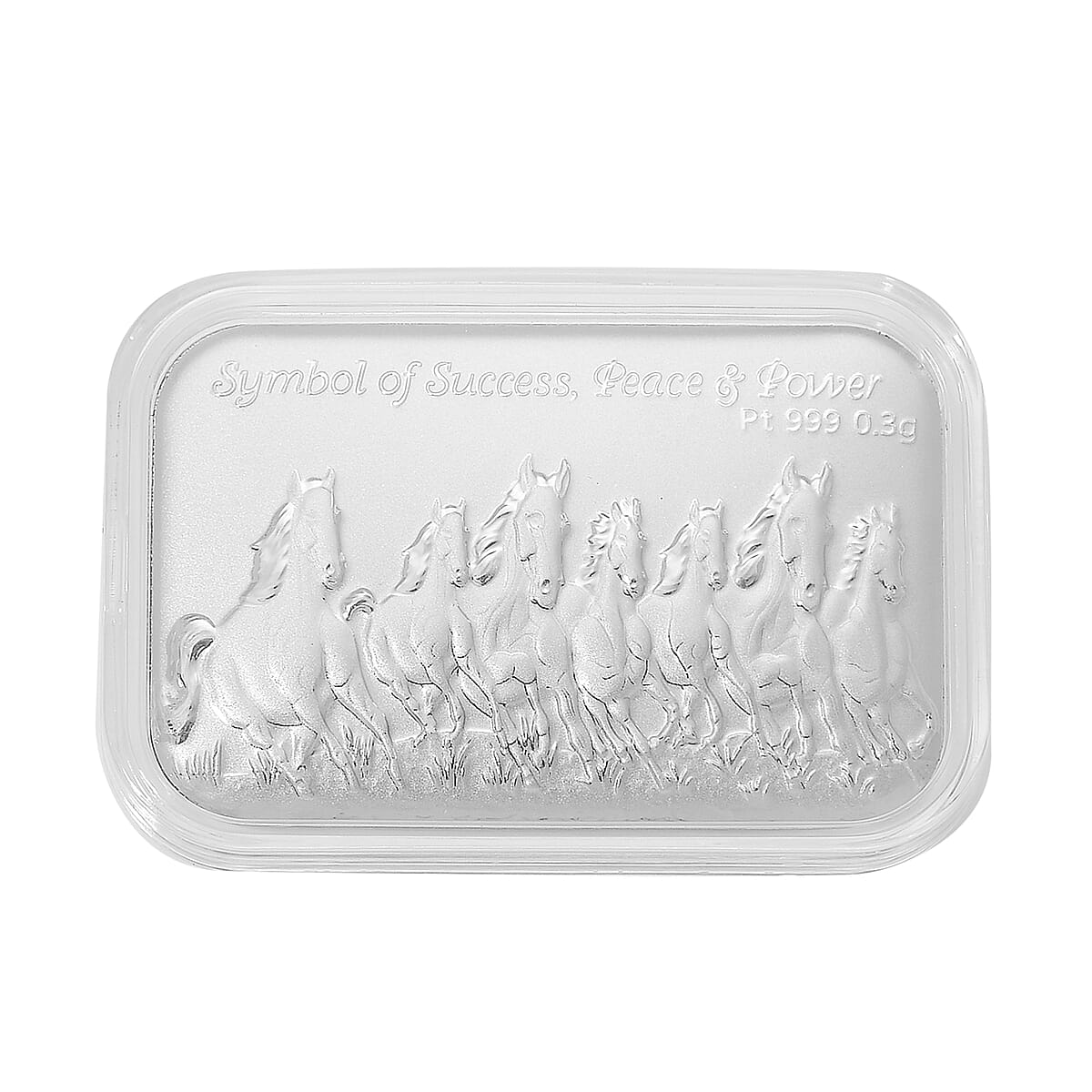 999 Platinum Seven Horse Emboss Bar (31x45.5mm) 300mg image number 0