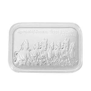 999 Platinum Seven Horse Emboss Bar (31x45.5mm) 300mg