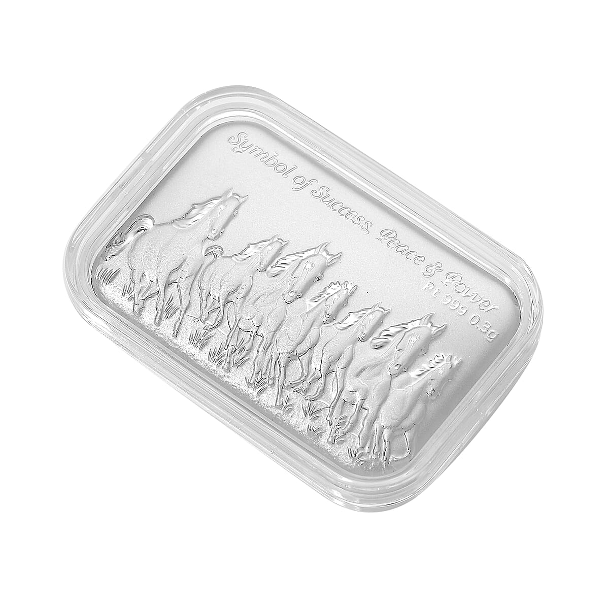 999 Platinum Seven Horse Emboss Bar (31x45.5mm) 300mg image number 2