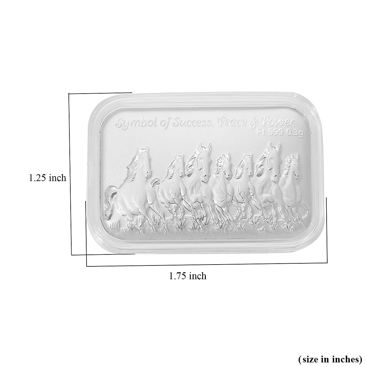 999 Platinum Seven Horse Emboss Bar (31x45.5mm) 300mg image number 4