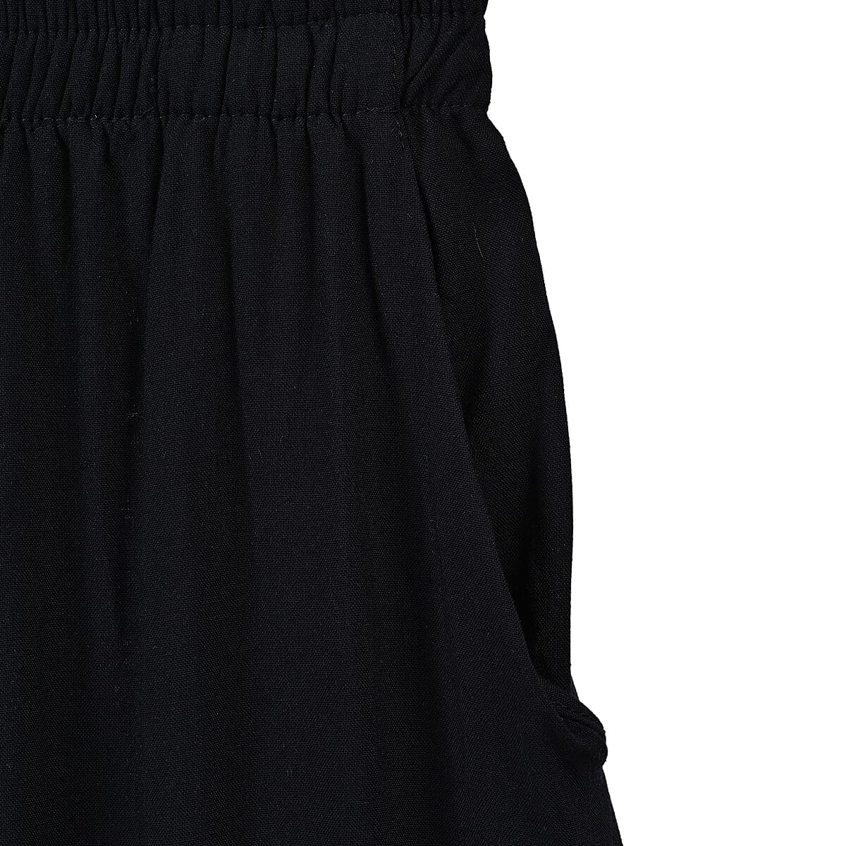 TAMSY Black Floral Embroidered Lounge Pant with Two Pockets – One Size Fits Most image number 5