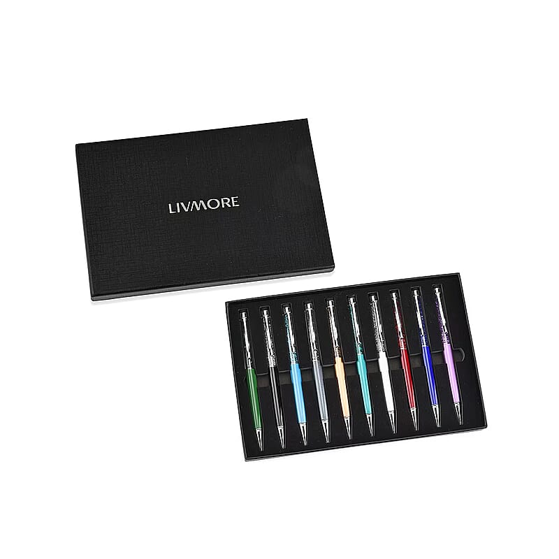 Livmore Set of 10 Multi Color 2 in 1 Ball Point Pen
