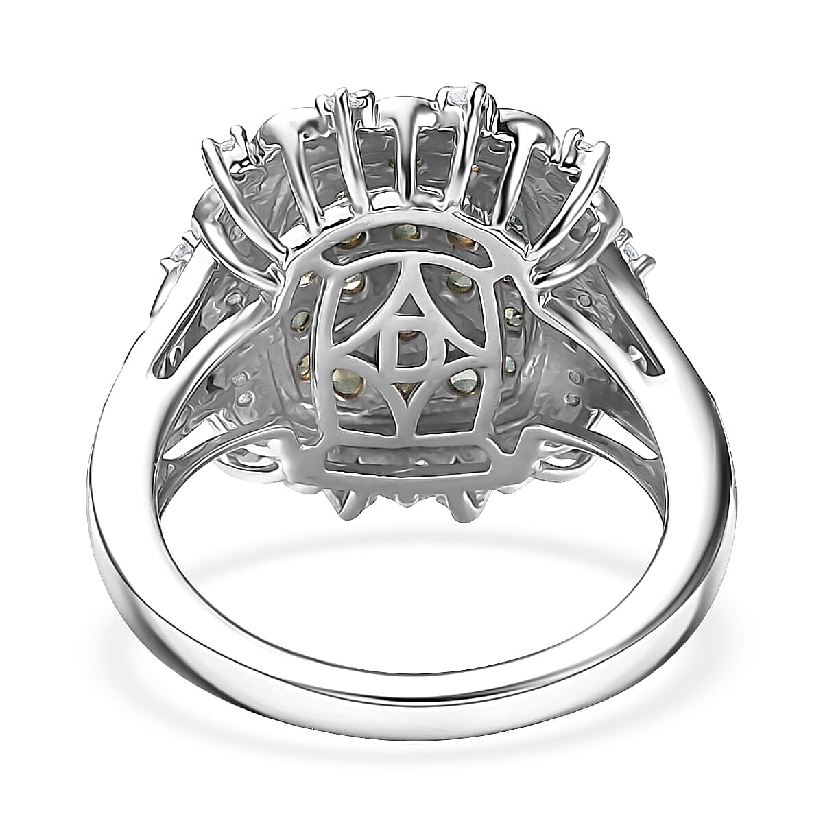 D'Joy Narsipatnam Alexandrite and Moissanite 1.60 ctw Vine & Bloom Ring in Rhodium Over Sterling Silver (Size 10.0) image number 4