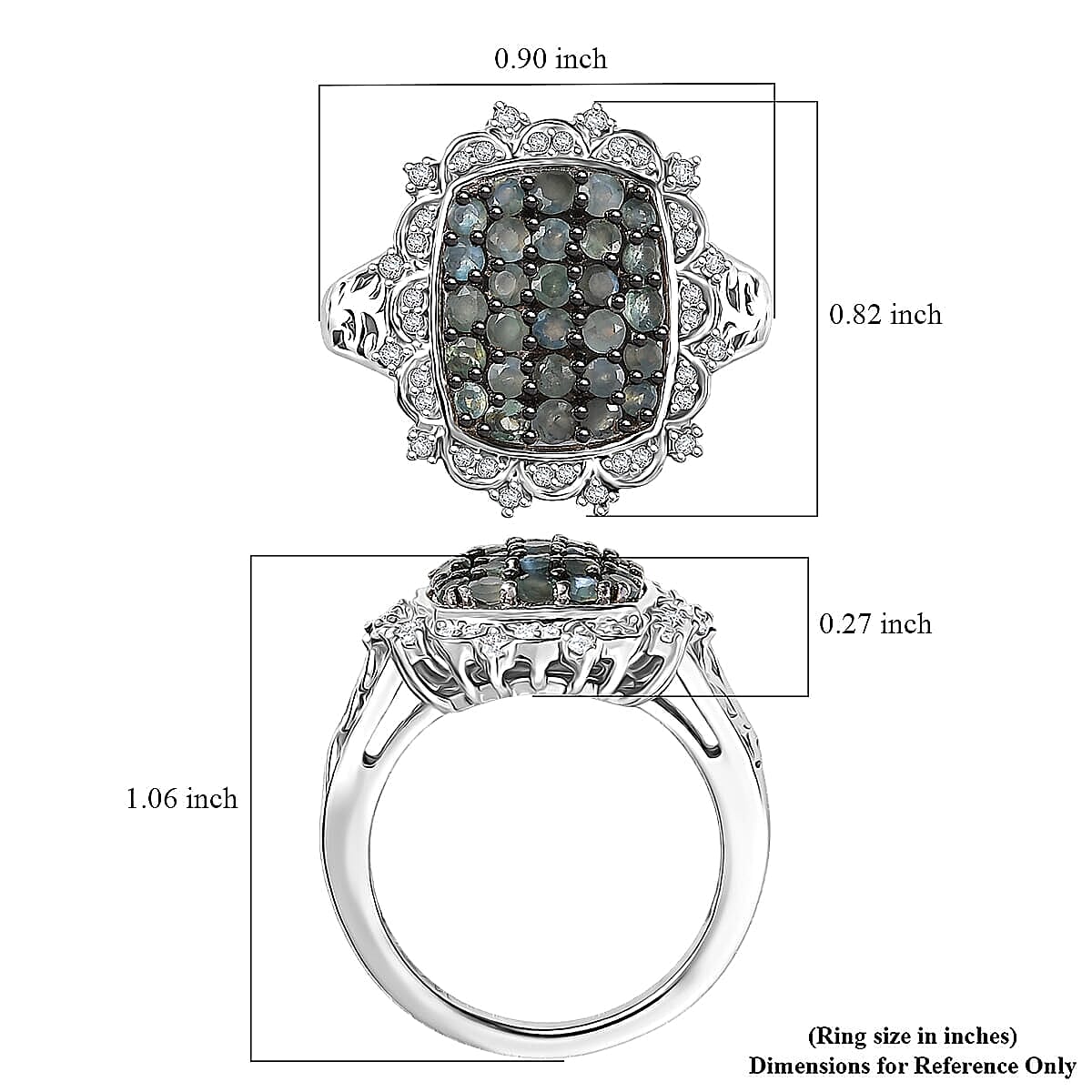 D'Joy Narsipatnam Alexandrite and Moissanite 1.60 ctw Vine & Bloom Ring in Rhodium Over Sterling Silver (Size 10.0) image number 5