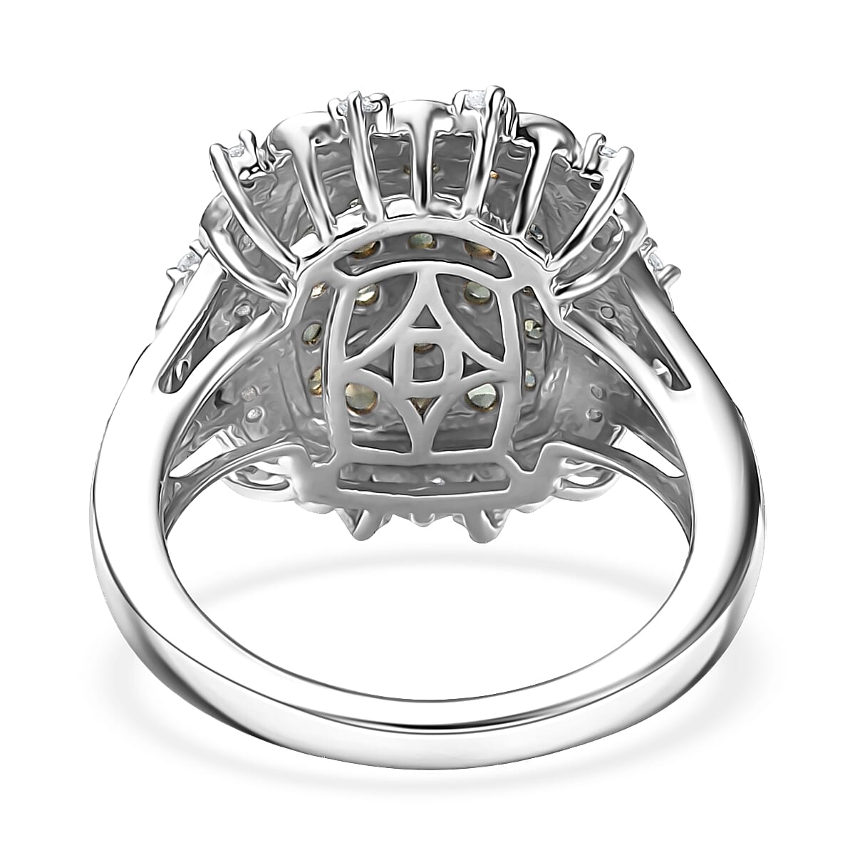 D'Joy Narsipatnam Alexandrite and Moissanite 1.60 ctw Vine & Bloom Ring in Rhodium Over Sterling Silver (Size 8.0) image number 4