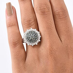 D'Joy Narsipatnam Alexandrite and Moissanite 1.35 ctw Vine & Bloom Ring in Rhodium Over Sterling Silver (Size 7.0)