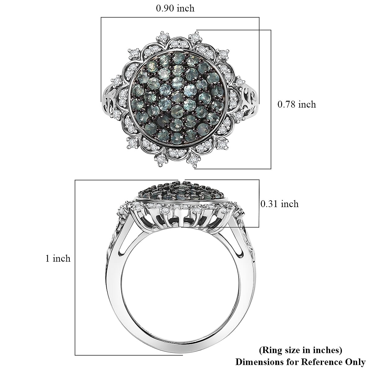 D'Joy Narsipatnam Alexandrite and Moissanite 1.35 ctw Vine & Bloom Ring in Rhodium Over Sterling Silver (Size 7.0) image number 5