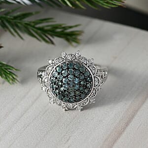 D'Joy Narsipatnam Alexandrite and Moissanite 1.35 ctw Vine & Bloom Ring in Rhodium Over Sterling Silver (Size 9.0)