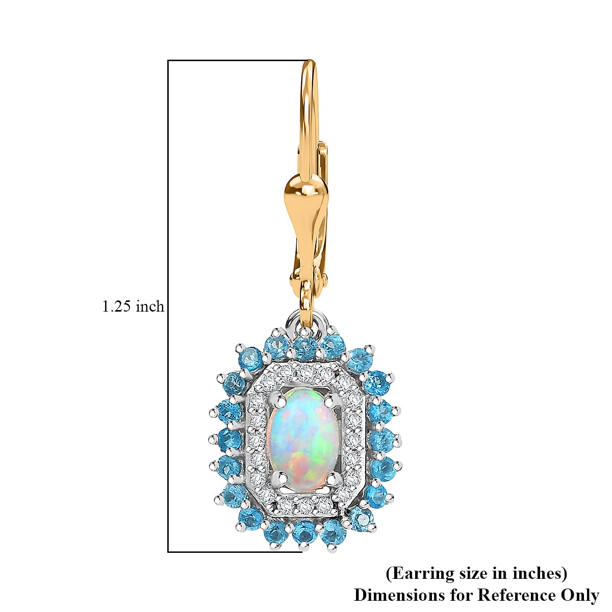 D'Joy Ethiopian Welo Opal, Multi Gemstone Lever Back Earrings in 18K Vermeil YG and Rhodium Over Sterling Silver 1.75 ctw image number 5