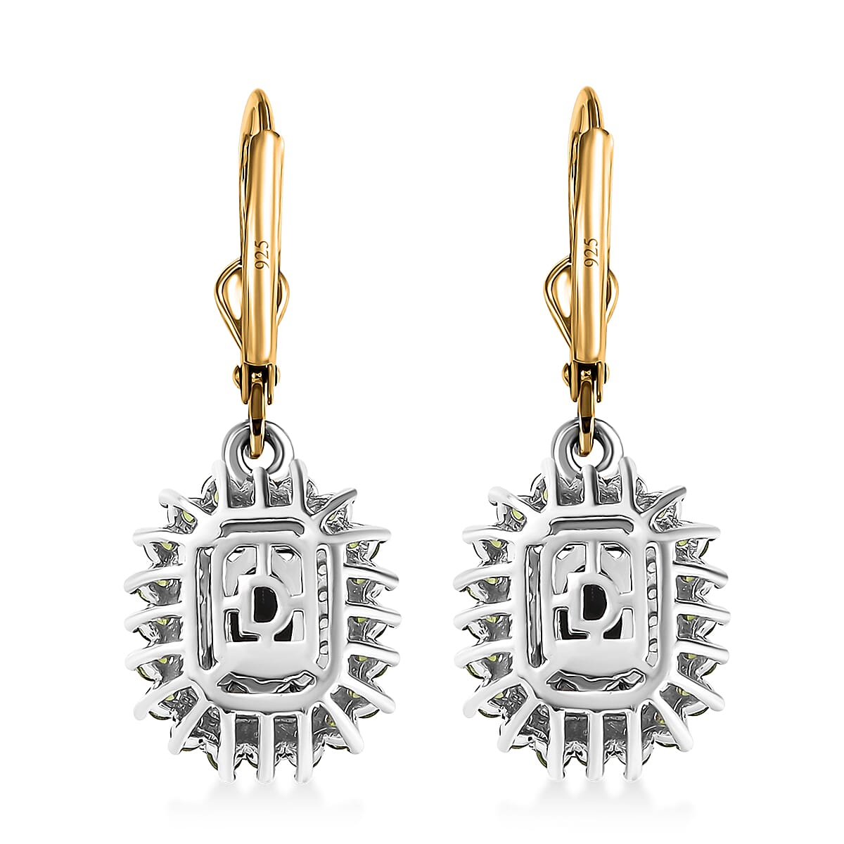 D'Joy Boulder Opal Triplet and Multi Gemstone 2.10 ctw Sunburst Lever Back Earrings in 18K Vermeil YG and Rhodium Over Sterling Silver image number 4