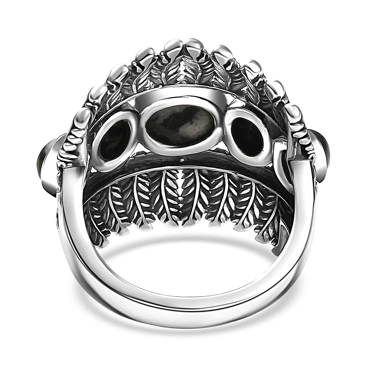 D'Joy Artisan Crafted White Buffalo 4.85 ctw Feather Shield Ring in Sterling Silver (Size 10.0)
