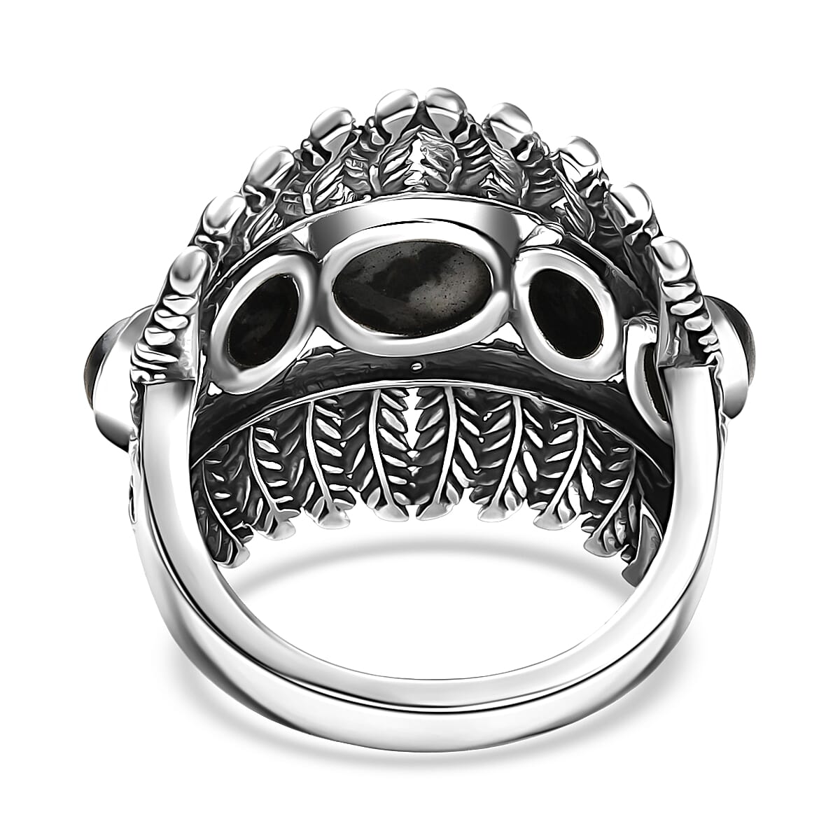 D'Joy Artisan Crafted White Buffalo 4.85 ctw Feather Shield Ring in Sterling Silver (Size 6.0) image number 4