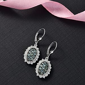 D'Joy Narsipatnam Alexandrite and Moissanite 1.70 ctw Earrings in Rhodium Over Sterling Silver