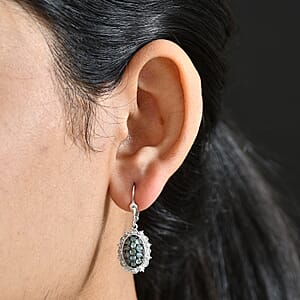 D'Joy Narsipatnam Alexandrite and Moissanite 1.70 ctw Earrings in Rhodium Over Sterling Silver