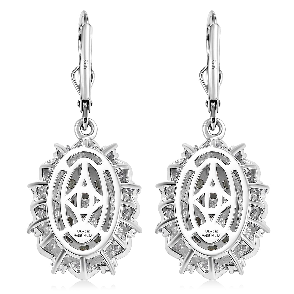 D'Joy Narsipatnam Alexandrite and Moissanite 1.70 ctw Vine & Bloom Earrings in Rhodium Over Sterling Silver