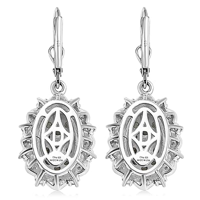 D'Joy Narsipatnam Alexandrite and Moissanite 1.70 ctw Vine & Bloom Earrings in Rhodium Over Sterling Silver