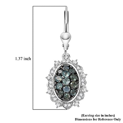 D'Joy Narsipatnam Alexandrite and Moissanite 1.70 ctw Vine & Bloom Earrings in Rhodium Over Sterling Silver