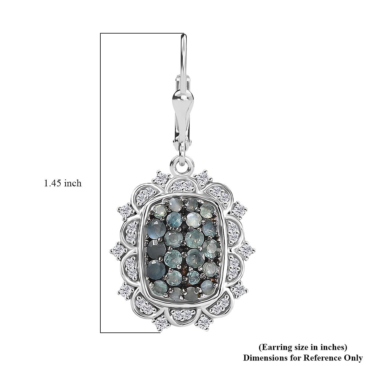 D'Joy Narsipatnam Alexandrite and Moissanite 2.00 ctw Vine & Bloom Earrings in Rhodium Over Sterling Silver image number 5