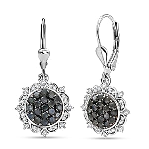 D'Joy Narsipatnam Alexandrite and Moissanite 1.50 ctw Vine & Bloom Earrings in Rhodium Over Sterling Silver