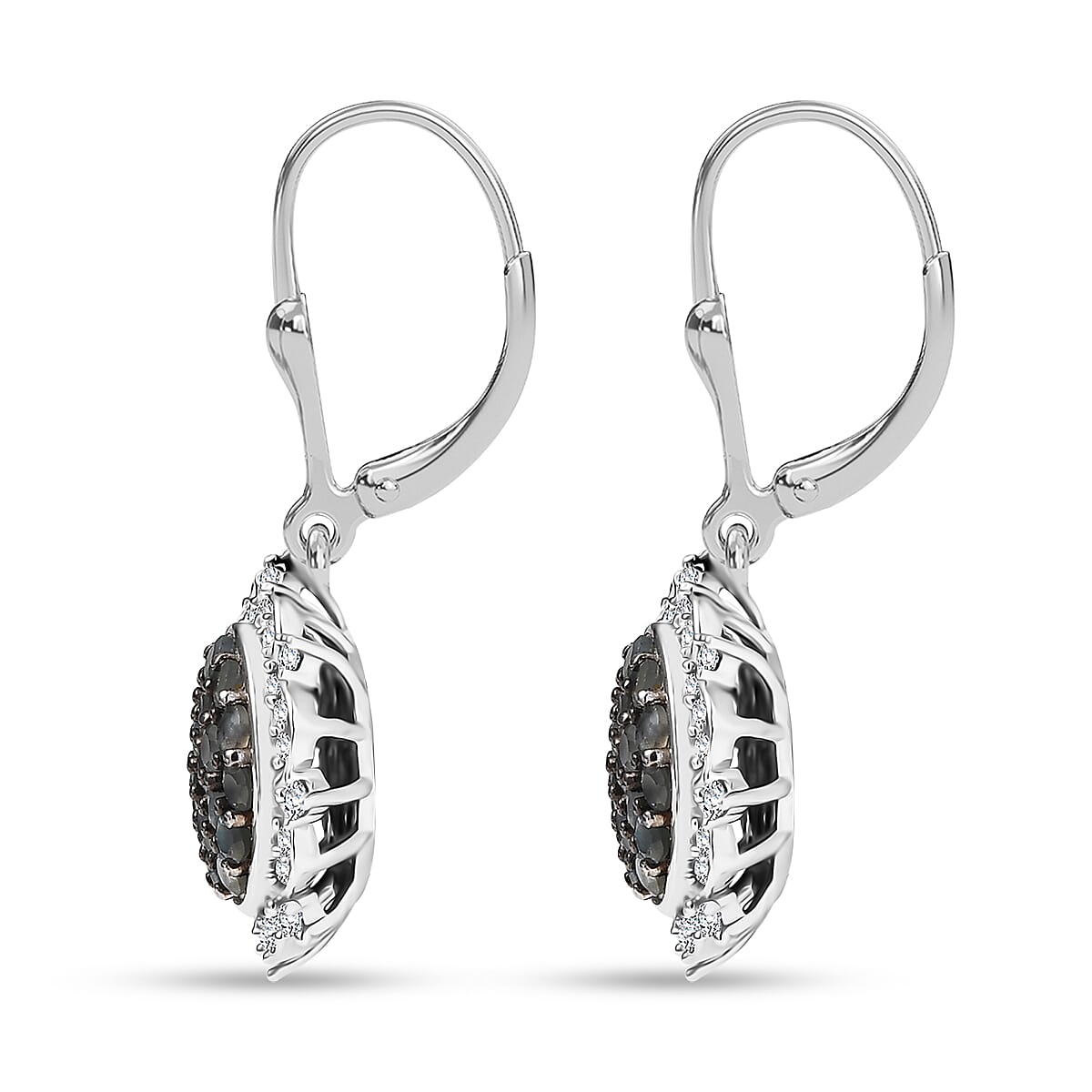 D'Joy Narsipatnam Alexandrite and Moissanite 1.50 ctw Vine & Bloom Earrings in Rhodium Over Sterling Silver