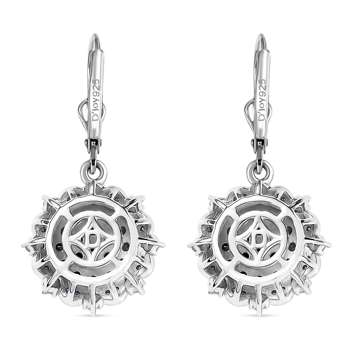 D'Joy Narsipatnam Alexandrite and Moissanite 1.50 ctw Vine & Bloom Earrings in Rhodium Over Sterling Silver image number 5