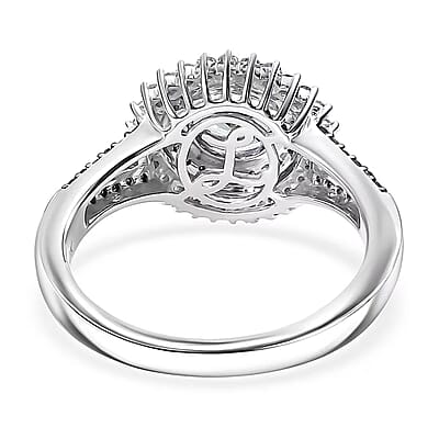 Luxoro 10K White Gold AAA Peacock Tanzanite, Venice Blue Diamond and White Diamond (I2) Sunrays Ring (Size 5.0) (4 g) 1.60 ctw