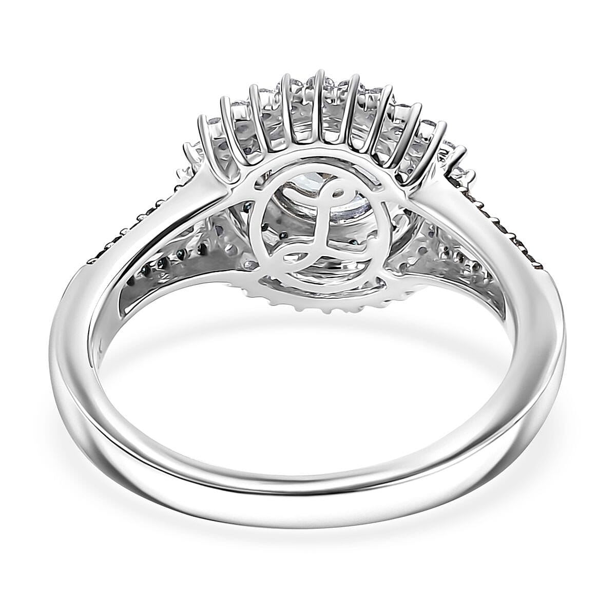 Luxoro AAA Peacock Tanzanite, Venice Blue Diamond and White Diamond I2 1.60 ctw Sunrays Ring in 10K White Gold (Size 6.0) 4 Grams image number 4