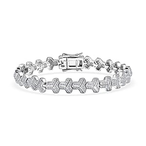 Luxuriant Lab Grown Diamond G-H SI 2.00 ctw Bracelet in Rhodium Over Sterling Silver (8.00 In)
