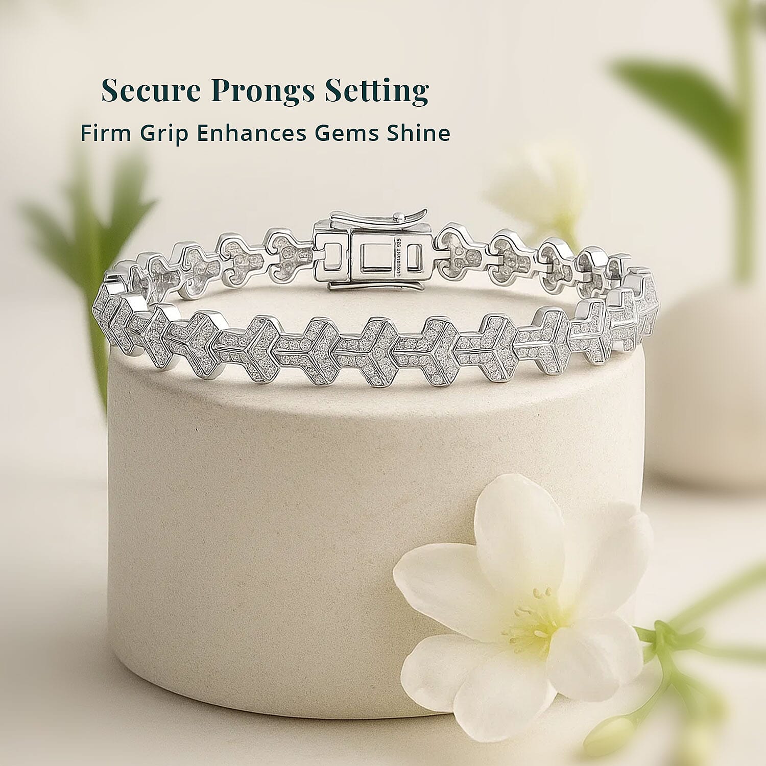 Luxuriant Lab Grown Diamond (G-H, SI) Bracelet in Rhodium Over Sterling Silver 2.00 ctw (8.00 Inches)